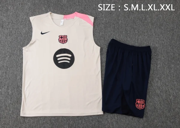 Barcelona Sleeveless Training Kit Beige 2025-26