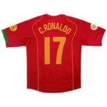 2004 Portugal Retro Jersey Home Euro Cup